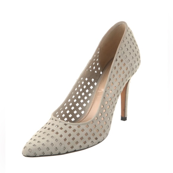 IRO Shoes - IRO LARSON PERFORATED SUEDE POINTED PUMPS IN ECRU Size 36
